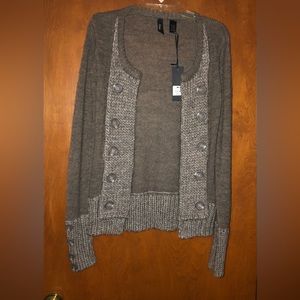 BKE Brown Cardigan Sweater